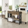 thumbnail image 3 of Yaheetech 2-Tier X-Design Console Table, Taupe Wood, 3 of 9