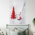 thumbnail image 4 of Snowman Tapestry, Picture of Paper Cut Christmas Tree and a Santa Claus Arranged Print, Wall Hanging for Bedroom Living Room Dorm Decor, 60W X 80L Inches, Pale Grey and Dark Pink, by Ambesonne, 4 of 5