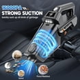 thumbnail image 2 of Aspiradora de mano inalámbrica EYYA, potente succión de 16 kPa, recargable, pantalla HD y 3 luces LED, ideal para coche, hogar y pelo de mascotas., 2 of 5