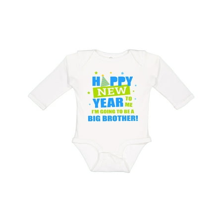 

Inktastic Happy New Year to Me Im Going to Be a Big Brother Gift Baby Boy Long Sleeve Bodysuit