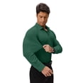 thumbnail image 5 of Youclos Men’s Solid Long Sleeve Button‑Up Dress Shirt, Stretch Wrinkle Resistant Slim Fit Shirt, 5 of 8