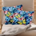 thumbnail image 2 of PhooArto Flying Butterflies Pattern Set of 2 Throw Pillow Covers Cases - 16" x 16" Square Decorative Cushion Covers for Sofa Couch Bed Home Decoration, 2 of 7
