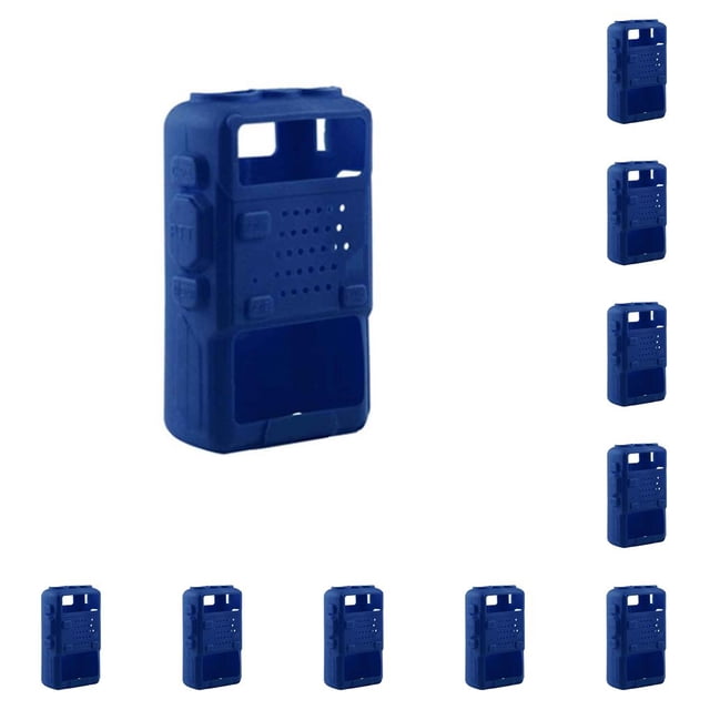 Seitruly Soft Silicone Protective Case Box Holder Outdoor Accessories Pouch Protector Radio Parts Portable Handheld Azul 10piezas