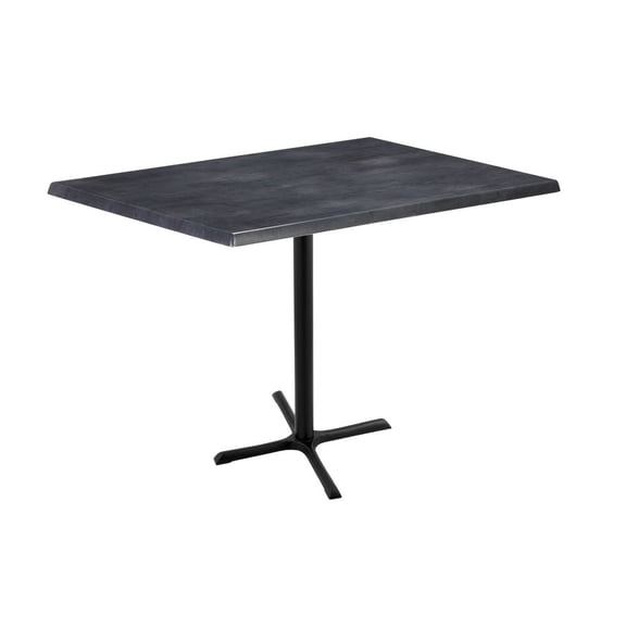 Holland 42" Black X-Style Base Rectangle Table in 48" Black Top
