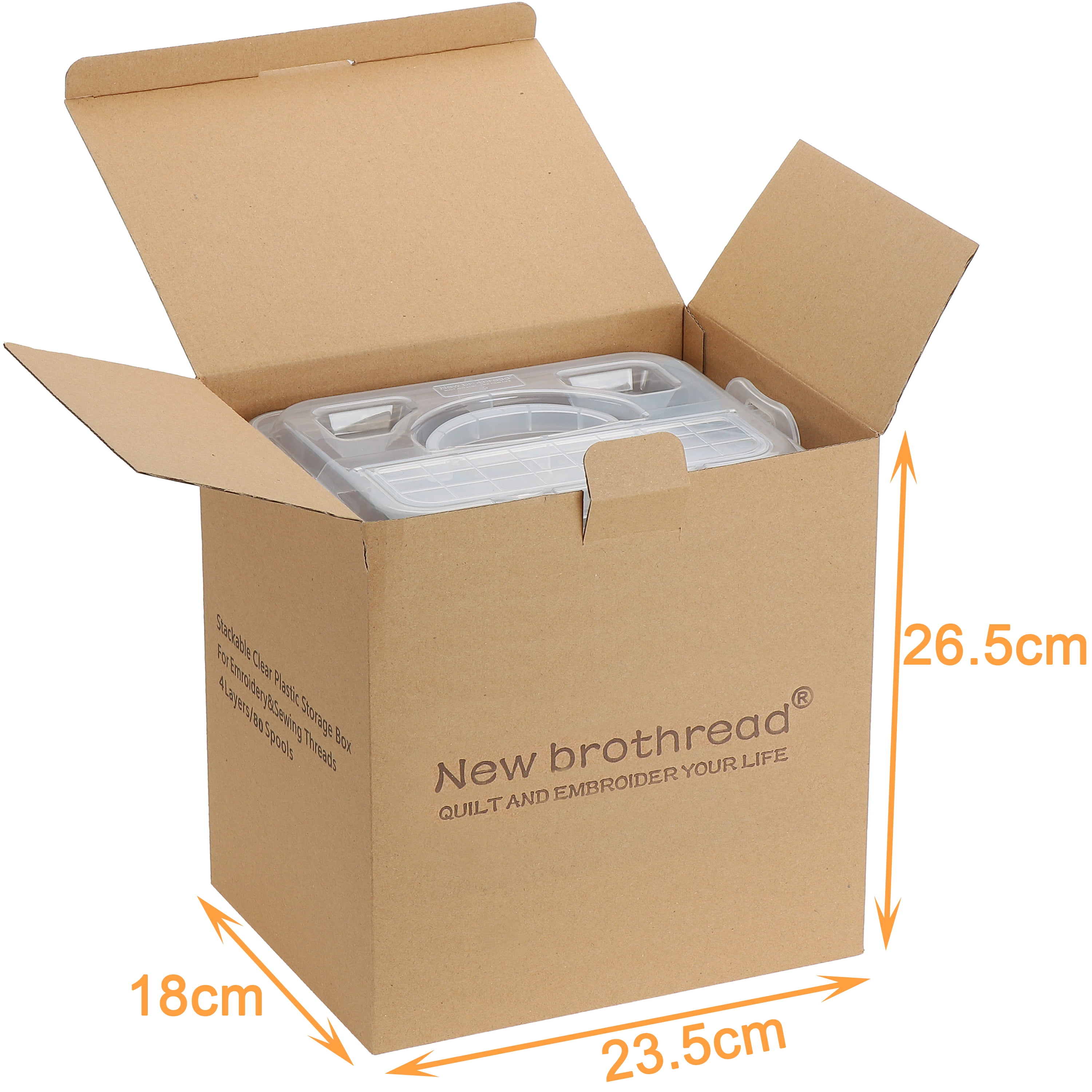 New brothread Pack of 2 Tall and Clear Storage Box/Organizer for 2x30 Home  Embroidery&Cotton Thread Spools Compatible with Tall Thread Spools from