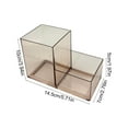 thumbnail image 3 of SLYNSHome Acrylic Pen Holder 2 Compartments Clear Pencil Holder Organizer Makeup Brush Holder Office Organization and Storage - Coffee, 3 of 7