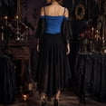 thumbnail image 7 of YuXingFu Gothic Dresses for Women Halloween Mesh Lace Patchwork Suspender Off Shoulder Court Style Dress Blue S, 7 of 7
