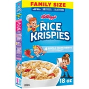 Kellogg's Rice Krispies Breakfast Cereal, 8 Vitamins and Minerals, Family Size, 18 oz