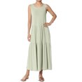 thumbnail image 1 of TheMoogan Robe Longue Midi d'Été Sans Manches à Encolure Dégagée en Jersey à Étages pour Femmes, 1 of 1