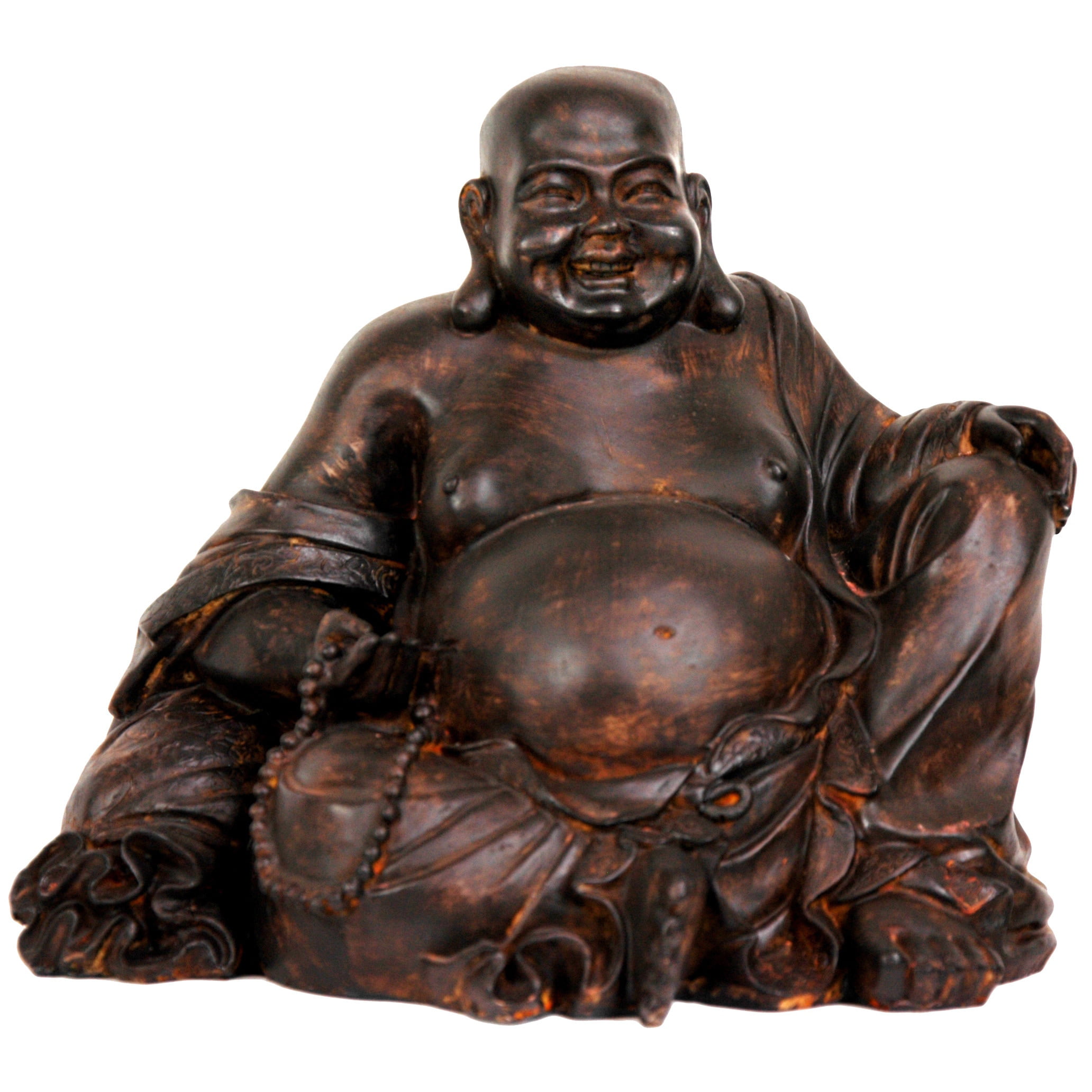 Oriental Furniture 6" Sitting Laughing Buddha Statue