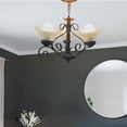 thumbnail image 2 of Candil De Techo Luz Ideal, C-11 Herrería Chocolate Pantallas Blancas., 2 of 5