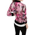 thumbnail image 3 of INSPIRE CHIC Blouson Bomber Court à Imprimés Floraux pour Femme, Col Montant, Fermeture Éclair, Fête de la Saint-Patrick, Fuchsia, TP, 3 of 7
