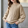 thumbnail image 2 of StSilkitty Boys Girls Pullover Sweaters Long Sleeve Crewneck Cable Knit Sweater Tops Fall Winter Warm Clothes Size 6-12, 2 of 7