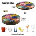 thumbnail image 4 of Vzayyk 4Pack Wooden Coasters With Cork Base Heat-Resistant Drink For Home Office Restaurant Orange Red Purple Brown White Florals, 4 of 7