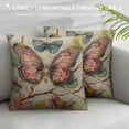 thumbnail image 3 of JEUXUS  Decorative Throw Pillow Covers Spring Flower Bird Butterfly Pillow Cases Cushion Cases Burlap Toss for Living Room,Couch and Bed (Butterfly), 3 of 5