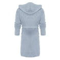 thumbnail image 5 of Mens Casual Plush Leisure Bathrobe Solid Hooded Pocket Drawstring Long Sleeve Pajamas Sizes M-3XL, 5 of 5