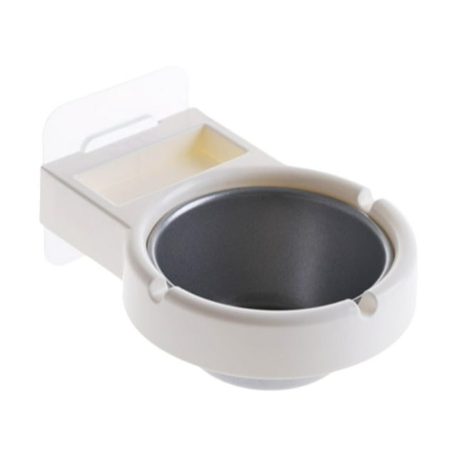 Cenicero de pared,Cenicero de pared con pegatinas,Cenicero portátil para colgar en la pared para fumadores,Fácil de limpiar Práctico Acero inoxidable Resistente,Ligero Gran Capacidad Blanco