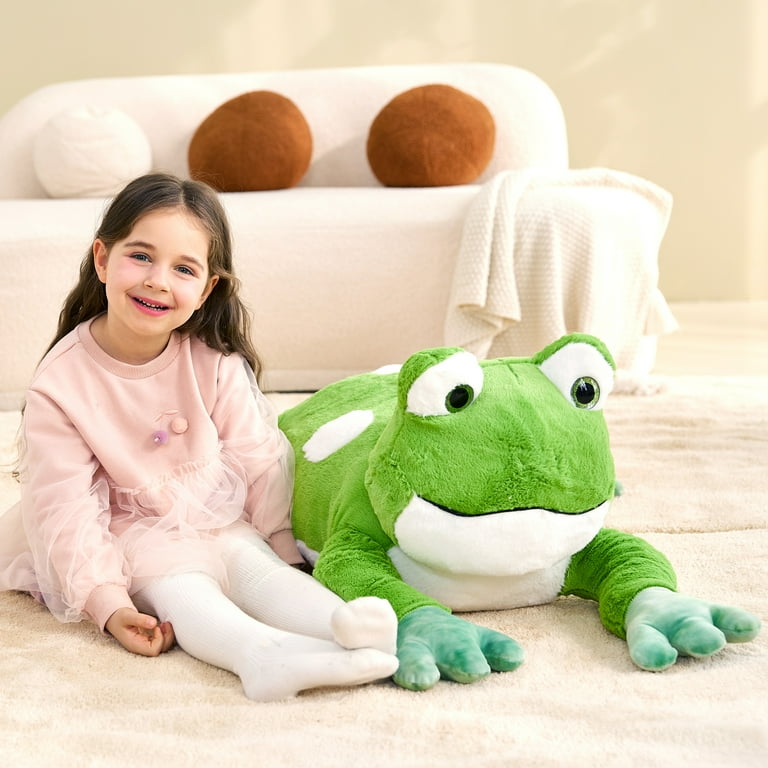 IKASA Giant Frog Stuffed Animal Plush Toy,Large Jumbo Frog 30 inch Green Huge Cute Soft Toys,Big Size Plushy Fluffy Fat Oversized Plushie,Gifts for