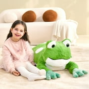IKASA Giant Frog Stuffed Animal Plush Toy,Large Jumbo Frog 30 Green Huge Cute Soft Toys,Big Size Plushy Fluffy Fat Oversized Plushie,Gifts for Kids Girls Boys Girlfriend Children
