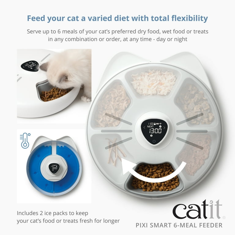 Catit, Pixi Smart 6-Meal Feeder, Fully automatic with app control