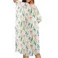 thumbnail image 4 of HELLHERO Watercolor Floral Beach Kimono - Lightweight Breathable Swimsuit Cover Up | Loose Fit for Summer Vacation, Pool & Resort - Women's Elegant Vacation Wear, 4 of 6