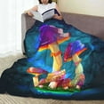 thumbnail image 6 of Pofeuu Magic Mushrooms ,Fireflies Print Ultra-Soft Micro Fleece Blanket,for Bed Or Sofa,All Season Throw Blankets Flannel Blanket-50"x40", 6 of 7