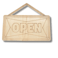 thumbnail image 2 of Unfinished Wood Etched Open Sign Shape | Paint By Line Crafts 24" / 1/4", 2 of 2