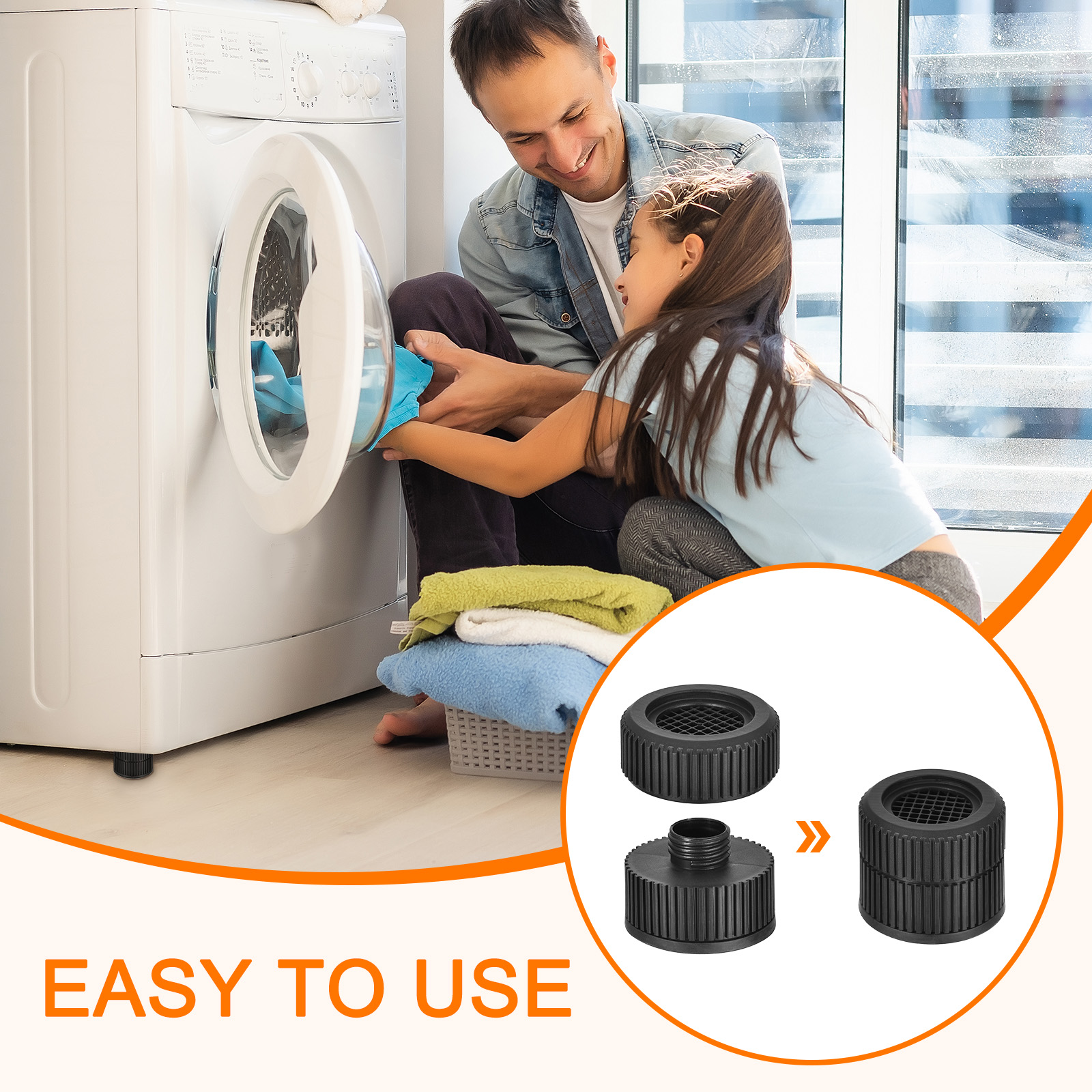 Uxcell 4pcs Anti Vibration Pads for Washing Machine, Washer & Dryer Pedestals with Tank Tread Grip, Noise-reducing Mats