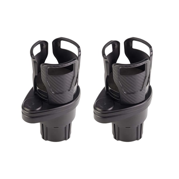 Fiudx Portavasos Multifuncional para Coche, de Fibra de Carbono, con Base Giratoria de 360 Grados, Ranura Elástica Ajustable, Ajuste Universal para Vasos de 7,6 a 15,9 Cm, Artículos Esenciales de Via