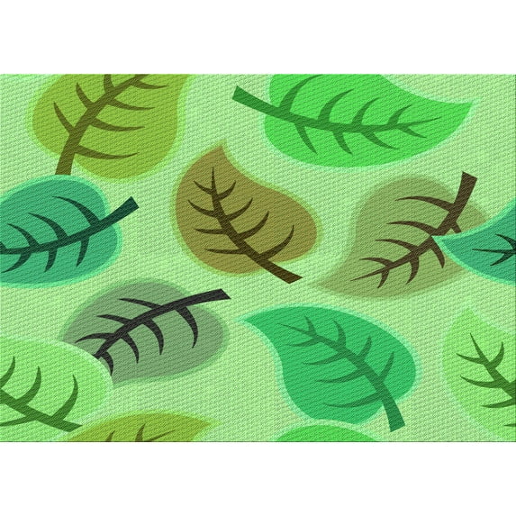 Ahgly Company Machine Washable Indoor Rectangle Transitional Emerald Green Area Rugs, 5' x 7'