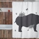 thumbnail image 4 of Cortina de Baño Impermeable Grande Juana Gallo Diseño de Animal Hipopotamo Blanca, 4 of 7
