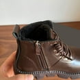 thumbnail image 5 of Povozer Girls Ankle Boots Kids Fall Boots Winter Warm Snow Outdoor Shoes(Brown,13.5), 5 of 6