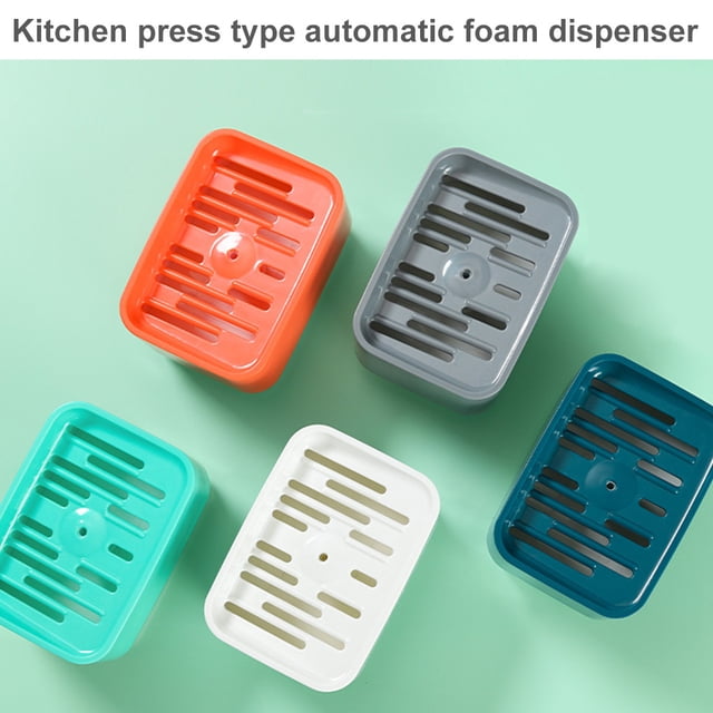 2PCSSponge Holder Soap Press Pump Box Bathroom Kitchen Cleaning Sided Cleaning Tool Home Kitchen Dishwashing Sponge Soap Dispenser Case Container