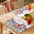 thumbnail image 4 of Independence Day Placemats Set of 4 4th of July Red Blue Stars Patriotic Place Mats Indoor Wipeable Table Mats Washable Cloth Dining Table Placemats for Kitchen Holiday Party Home Decor 13x19 Inch, 4 of 9