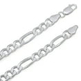 thumbnail image 2 of Men's 5.5mm Solid .925 Sterling Silver Flat Figaro Chain Necklace, 22 inches, 2 of 7