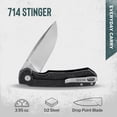 thumbnail image 2 of Buck Knives 714 Stinger Folding Pocket Knife, EDC Knife, 3” Drop Point Blade, Black, 3.95 oz, 2 of 7