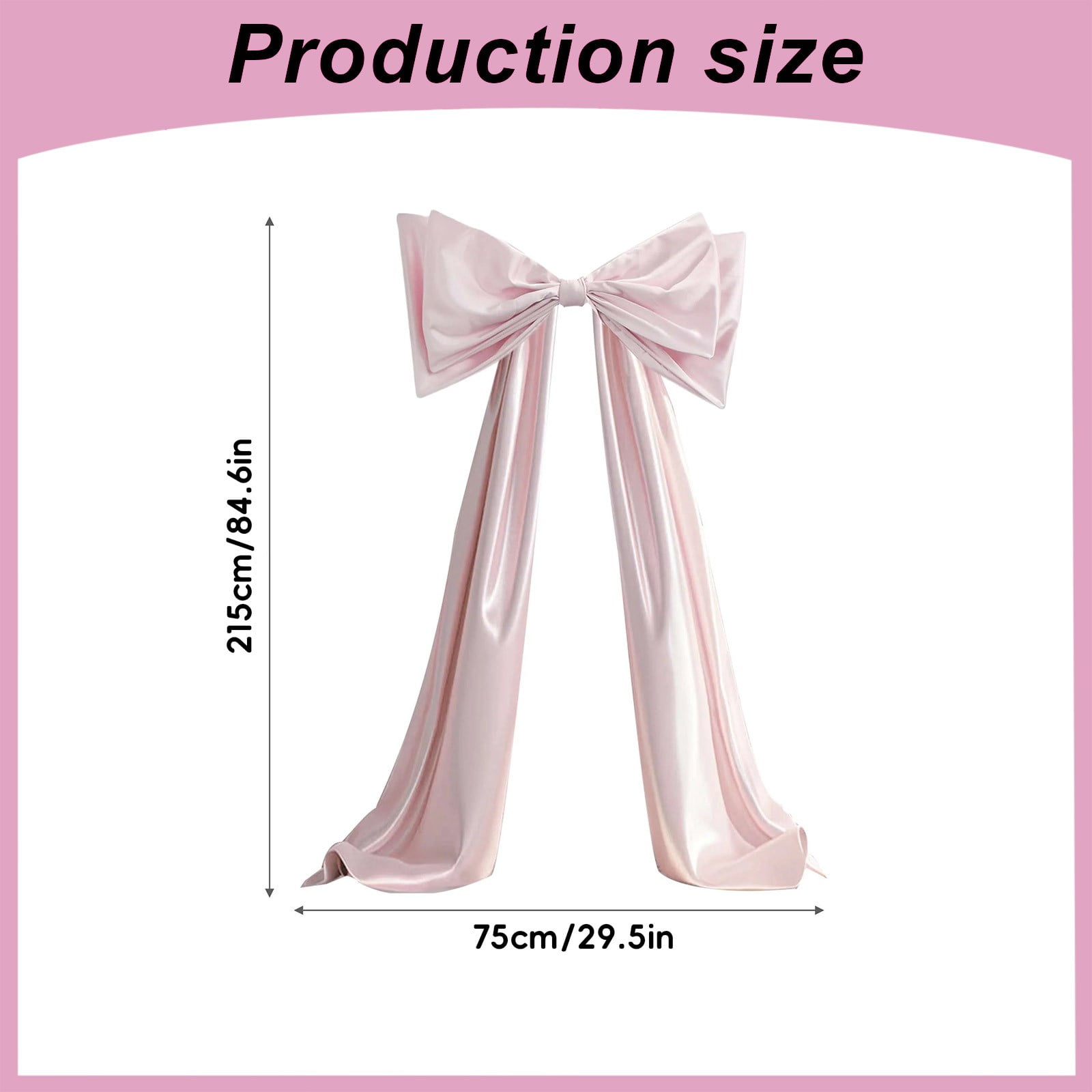 Large Satin Decorative Bow, Pink, 2PC, 85" Valentine’s Day Ribbon Bow for Gift Wrapping, Wedding anniversary, Wreaths, Door & Home Decor