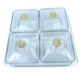 thumbnail image 2 of Plato de frutos secos, plato de caramelos y frutos secos con tapa, caja de almacenamiento de alimentos de lujo, bandeja para servir aperitivos, plato blanco 4 rejillas, 2 of 9
