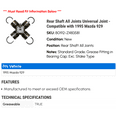 thumbnail image 2 of Rear Shaft All Joints Universal Joint - Compatible with 1995 Mazda 929, 2 of 2