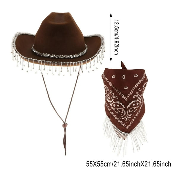 BELOVING Rhinestone Fringe Cowboy Hat Glitter Cowgirl Hat  display picture 1