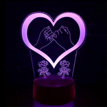 

TANGNADE Valentine s day 3d creative visual atmosphere small table lamp LED light