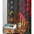 thumbnail image 4 of Indian Burning Sun Hippie Mandala Window Curtains - Gypsy Tye Dye Bohemian Sun Moon Beautiful Drapery Bedroom Living Room Balcony Valance Panels Golden, 4 of 6