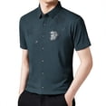 thumbnail image 1 of MDUKONU Men's Button Down Shirt Classic Fit Breathable Work Wear Dark Green XL, 1 of 6