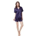 thumbnail image 2 of Pyjama en Soie pour Couple Ensemble Été shorts Fins Manches Courtes Couleur Unie Tenue de Maison Pyjama Mat, 2 of 5