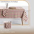 thumbnail image 2 of HEIRLOOM COMFORT Gingham Cotton Tablecloth 52x70 Inch, Rustic Farmhouse Style, Reusable & Washable, Indoor Outdoor Dining Table Cover for Events, Everyday Use - Rust, Khaki, Natural, 2 of 7