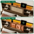 thumbnail image 2 of Breltam Heliora King Bed Frame with Storage Headboard, Faux Rattan Design, Built-in Charging Station, LED Lights, and 4 Drawers, 2 of 9