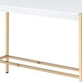 thumbnail image 2 of Writing Desk with USB Dock and Metal Legs, White and Rose Gold, 2 of 5