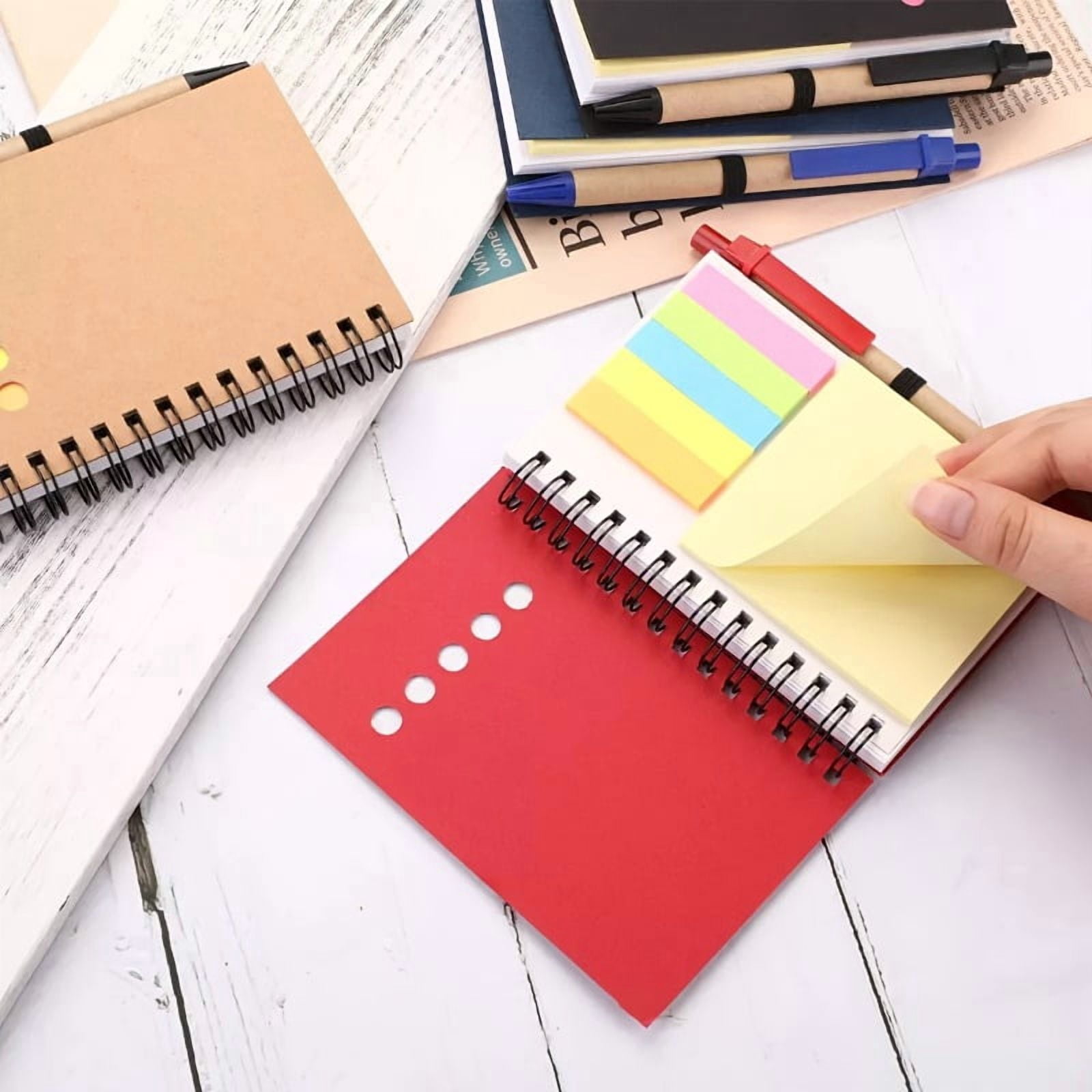 20 Pcs Mini Spiral Notebook Set, 3.5x5.5 Inch Pocket Notebooks with Pen Holder, Sticky Notes and Index Tabs, Small Writing Notebook Journal Kit for Office, Travel, Planning, Exam Season Use