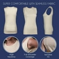 thumbnail image 3 of Rosette Women’s Sleeveless Undershirt - Cotton – High Neck, Full shoulder design, 3 of 7