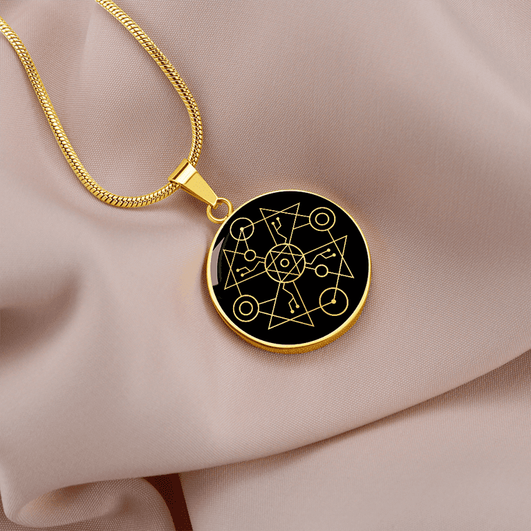 Sacred Geometry Middle Star Circle Necklace Stainless Steel or 18k Gold 18 22